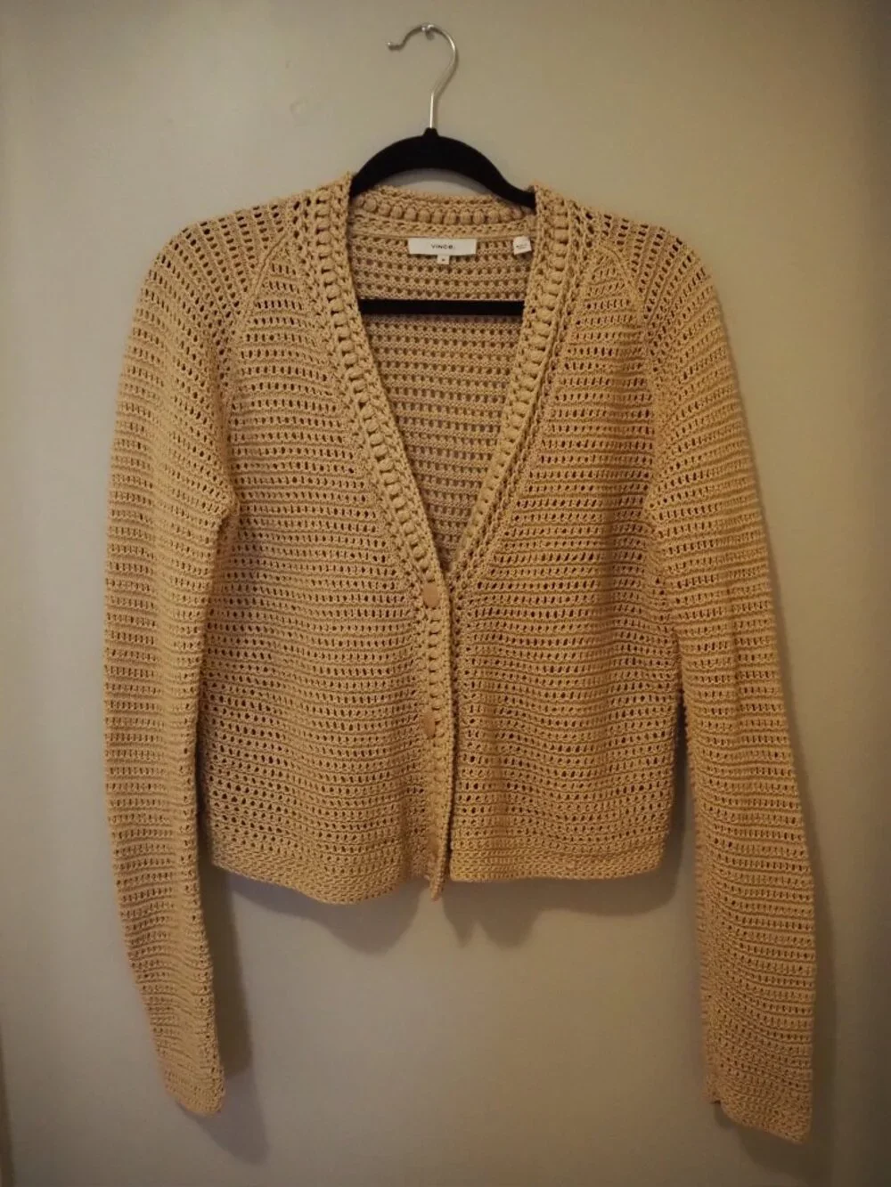 Vince Cotton Crochet Cardigan